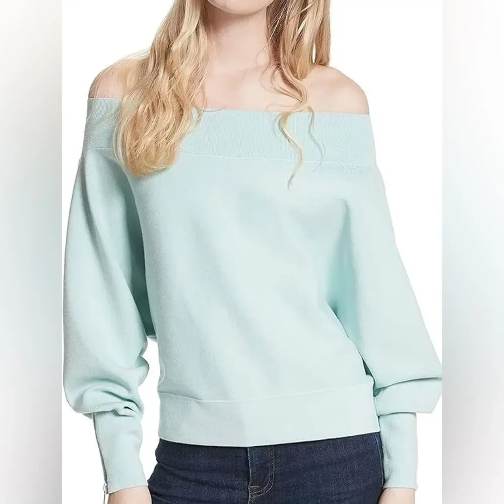 Revolve Free People Light Green Hide And Seek Sweater Long Sleeve Top